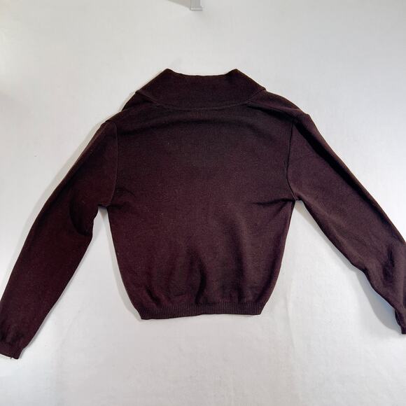 Nordstrom Savvy Shawl Collar Sweater Woman M 100% Extra Fine Merlino Wool Italy - Picture 6 of 11